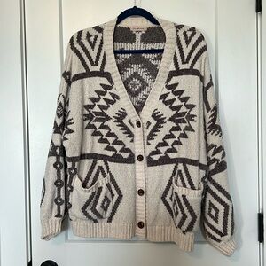 Ces Femme M Aztec Button Sweater Cardigan